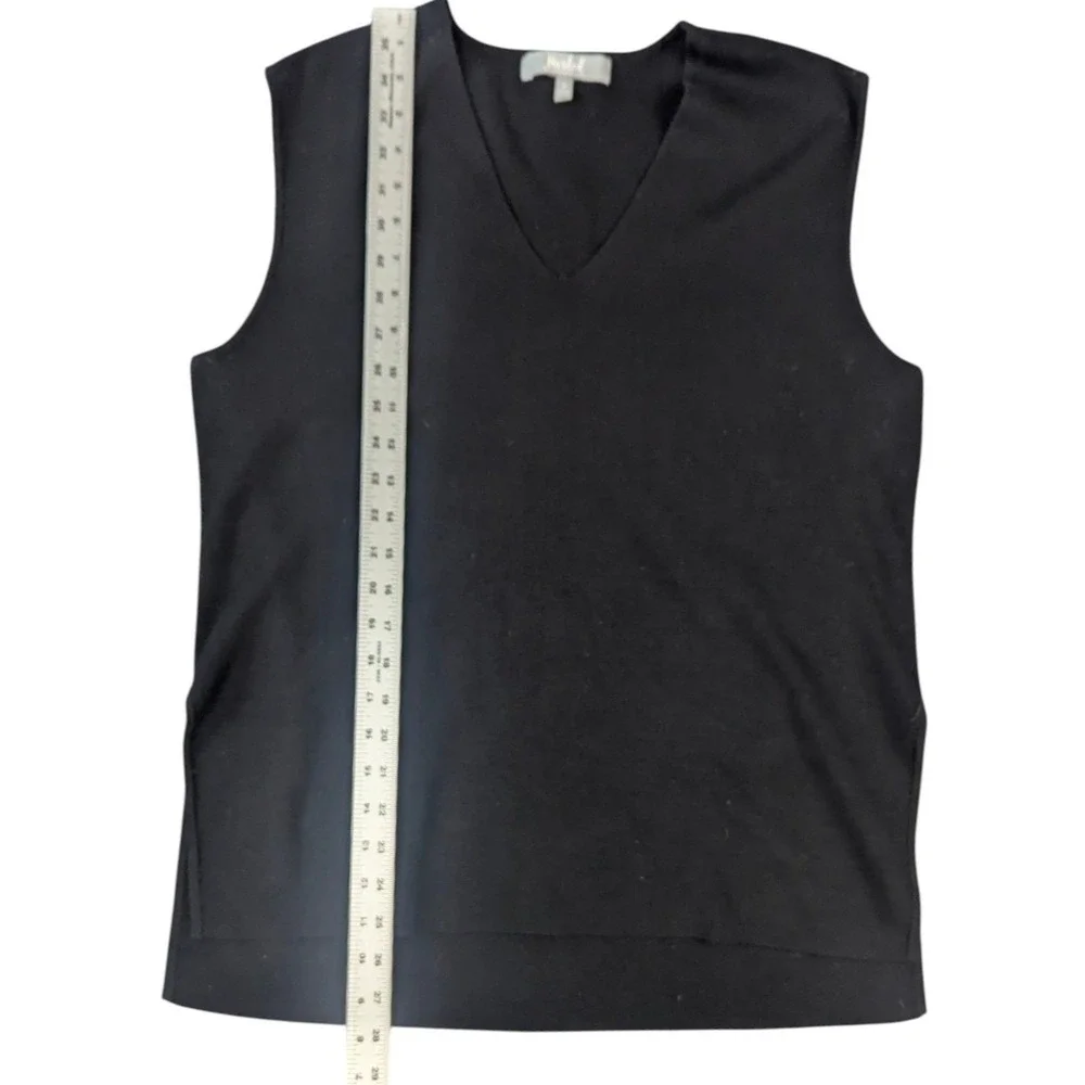 Marled Reunited Clothing V-Neck Sweater Vest Black Size M Rayon Blend High-Low